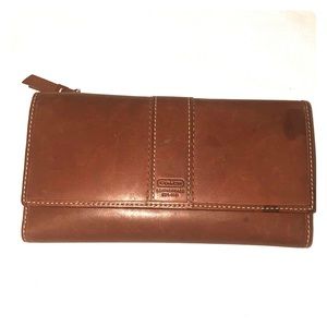 Brown leather coach wallet